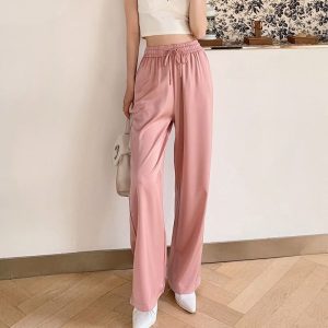Pantalon Satin Rose Clair