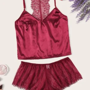 Pyjama Femme Satin Rouge