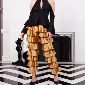 Pantalon Satin Jaune