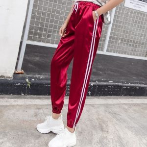 Pantalon Satin Rouge