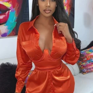 Robe Satin Chemisier