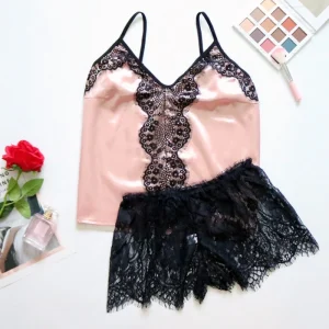 Pyjama Femme Satin Dentelle