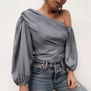 Blouse Satin Asymétrique