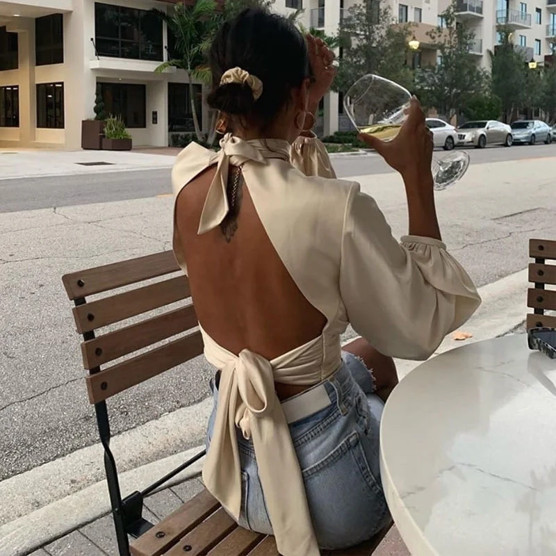 Blouse Satin Dos Nu – Image 3