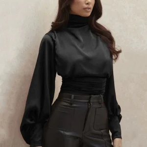 Body Femme Dos Nu Satin Noir