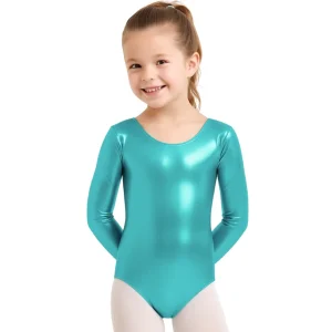 Body Turquoise Métallisé avec Manche enfant