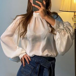 6_7887d295-c385-470a-a14c-3406ba8f644e.jpgv1599724111 Blouse Satin Blanc Manches Bouffantes