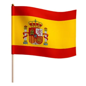 Drapeau de l'Espagne avec bâton 30cm