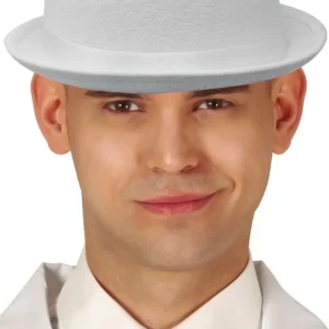 Chapeau Melon Blanc Feutrine