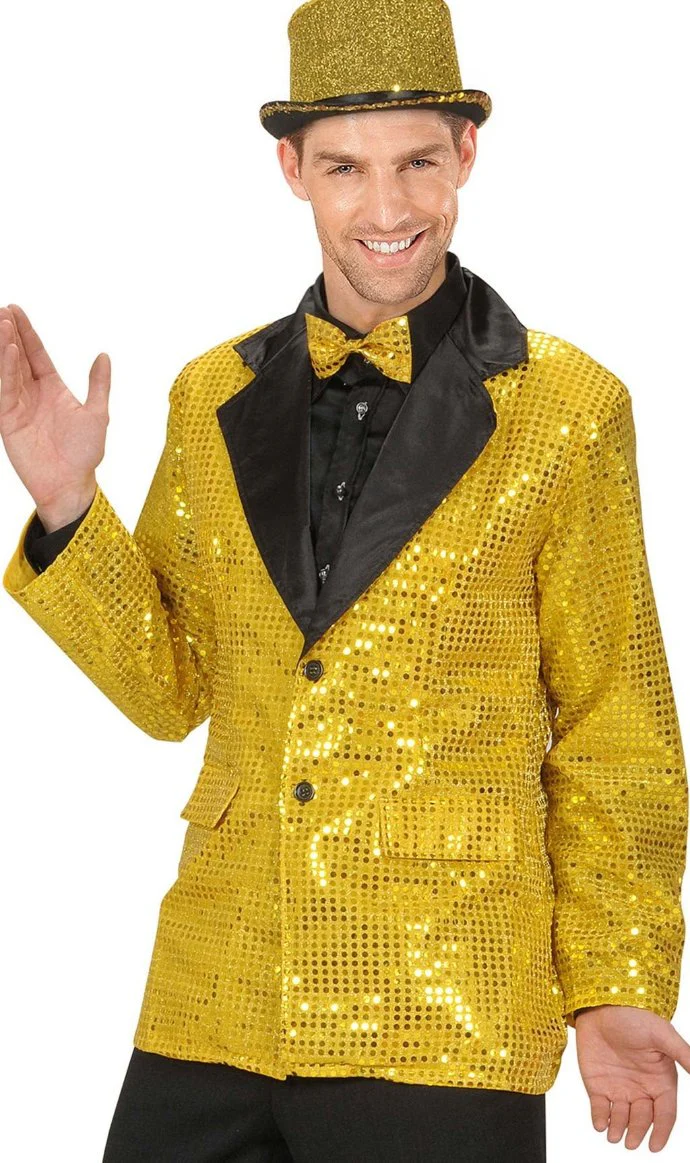 Veste à Paillettes Dorées adulte – Image 2