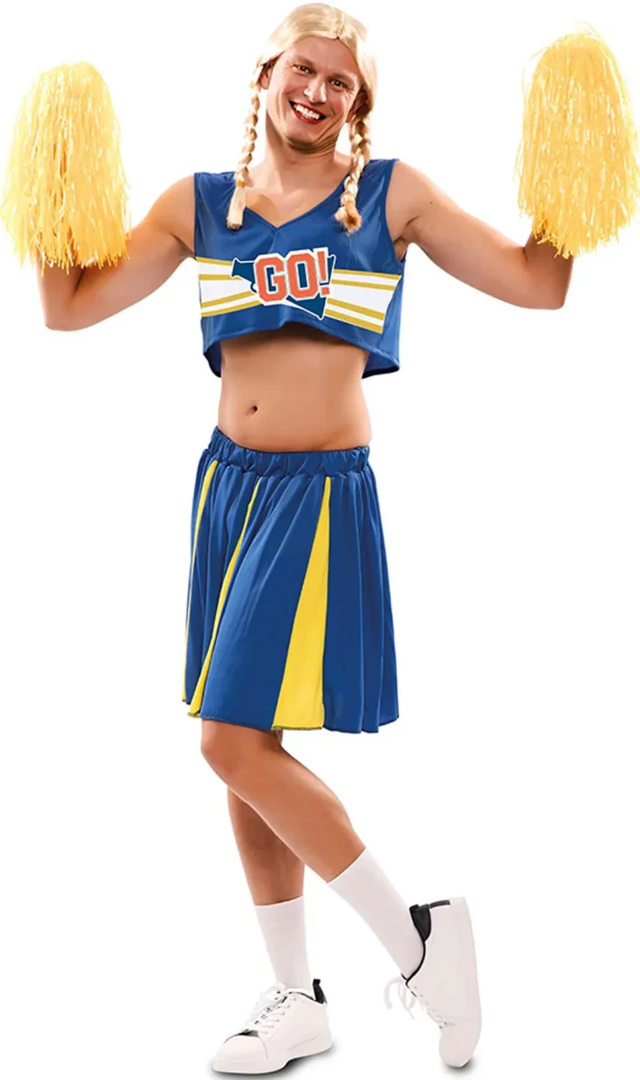 Déguisement de Pompom Girl Bleu pour homme