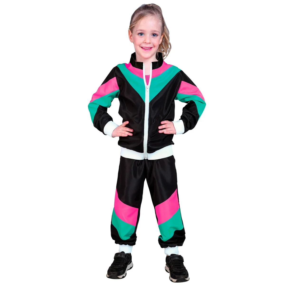 Déguisement Survêtement Noir Années 80 enfant – Image 2