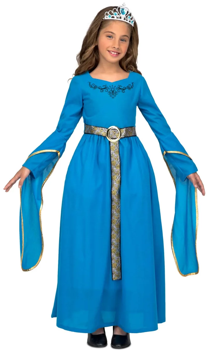 Déguisement de Princesse Médiévale Bleu pour fille