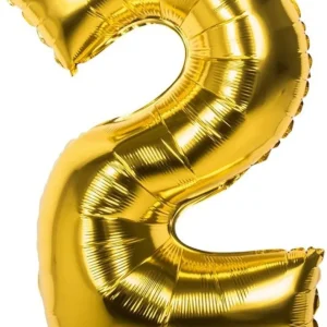 Ballon Chiffre 2 Doré 86cm