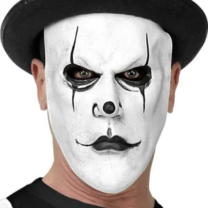 Masque en Latex de Mime avec Chapeau Melon