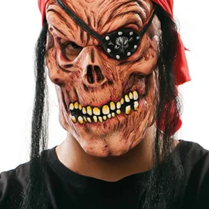 Masque en latex de Zombie Pirate avec Cache-Oeil