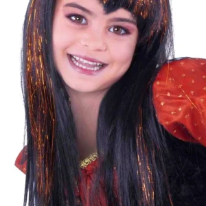 Perruque de Vampire Noir et Orange pour enfant