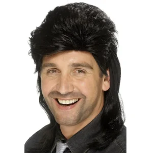 Perruque Noire Mullet Années 80
