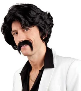 Perruque et Moustache Drageur Noire