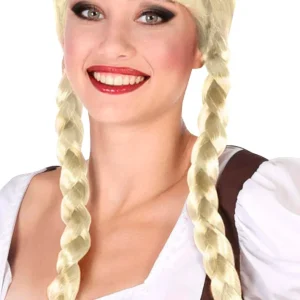 Perruque Blonde avec Frange et Tresses