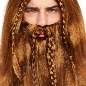Perruque et Barbe Viking Tressées