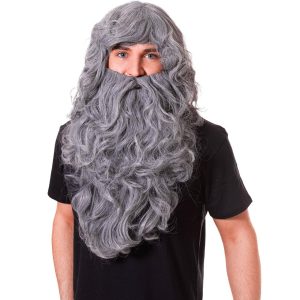 Perruque et Barbe de Sorcier gris