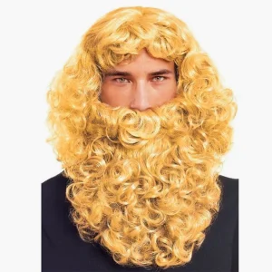 Perruque et Barbe Blonde Roi Mage éco