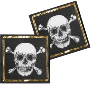 Serviettes en Papier Pirate Tête de Mort
