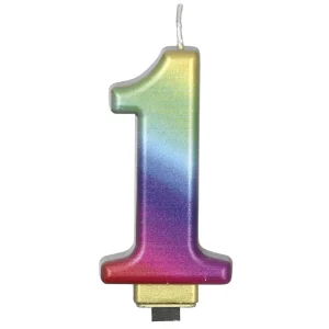 Bougie Numéro 1 Métallique Multicolore
